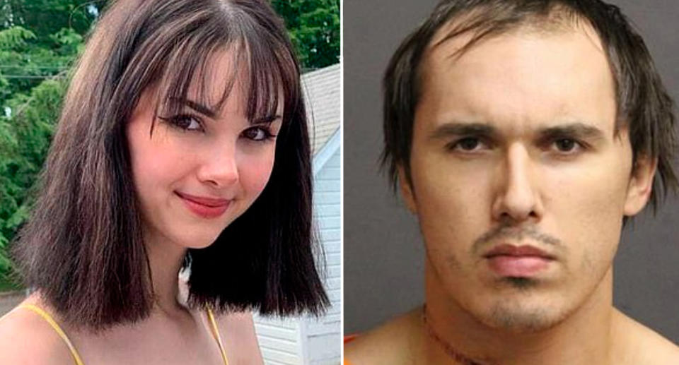 Pictured are Bianca Devins, 17, and 22-year-old Brandon Clark.