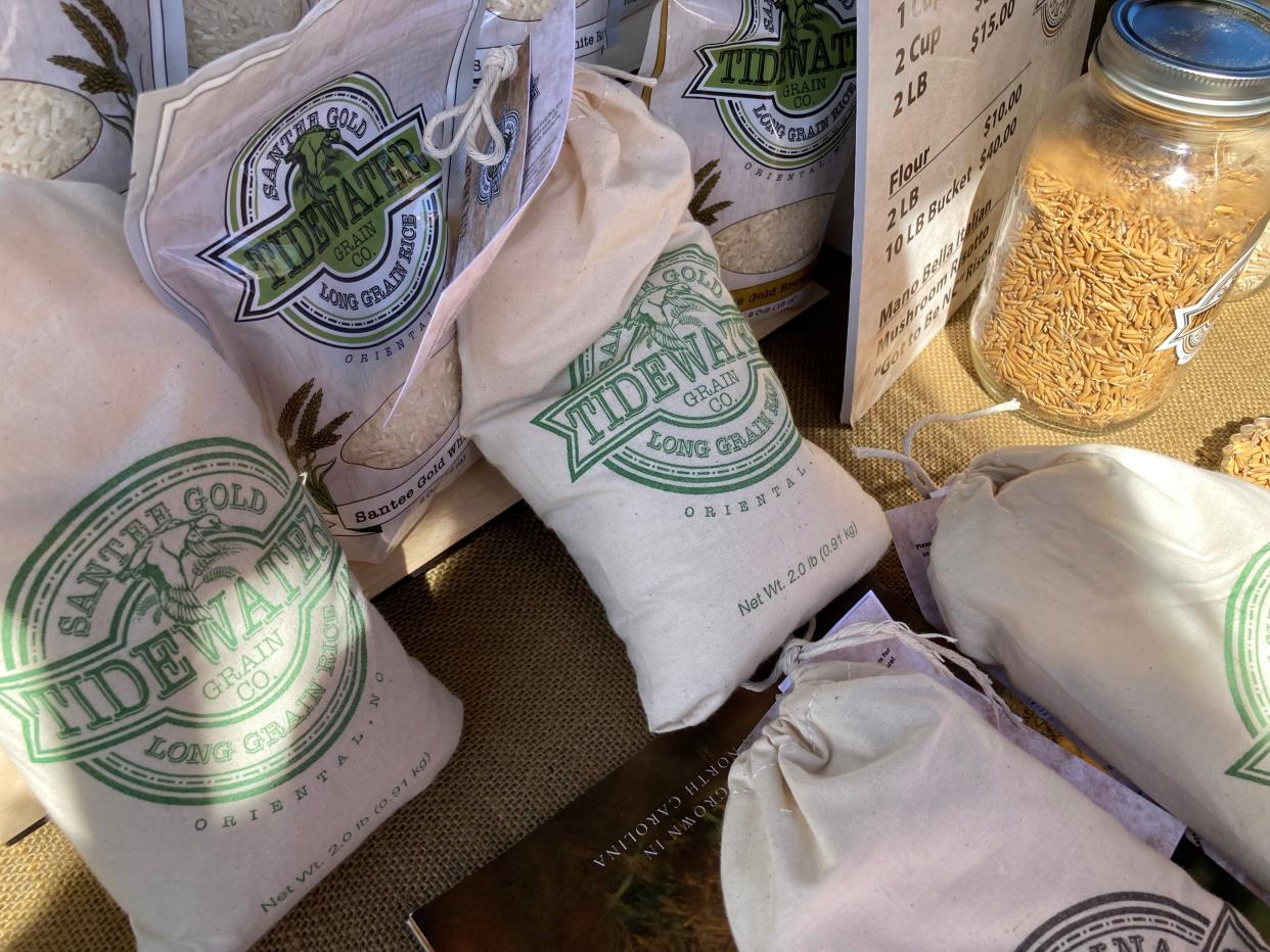 Tidewater Grain Co., based in Oriental, N.C. grows heirloom varieties of rice and gave out samples at the N.C. Rice Festival on March 4, 2023. ALLISON BALLARD/STARNEWS