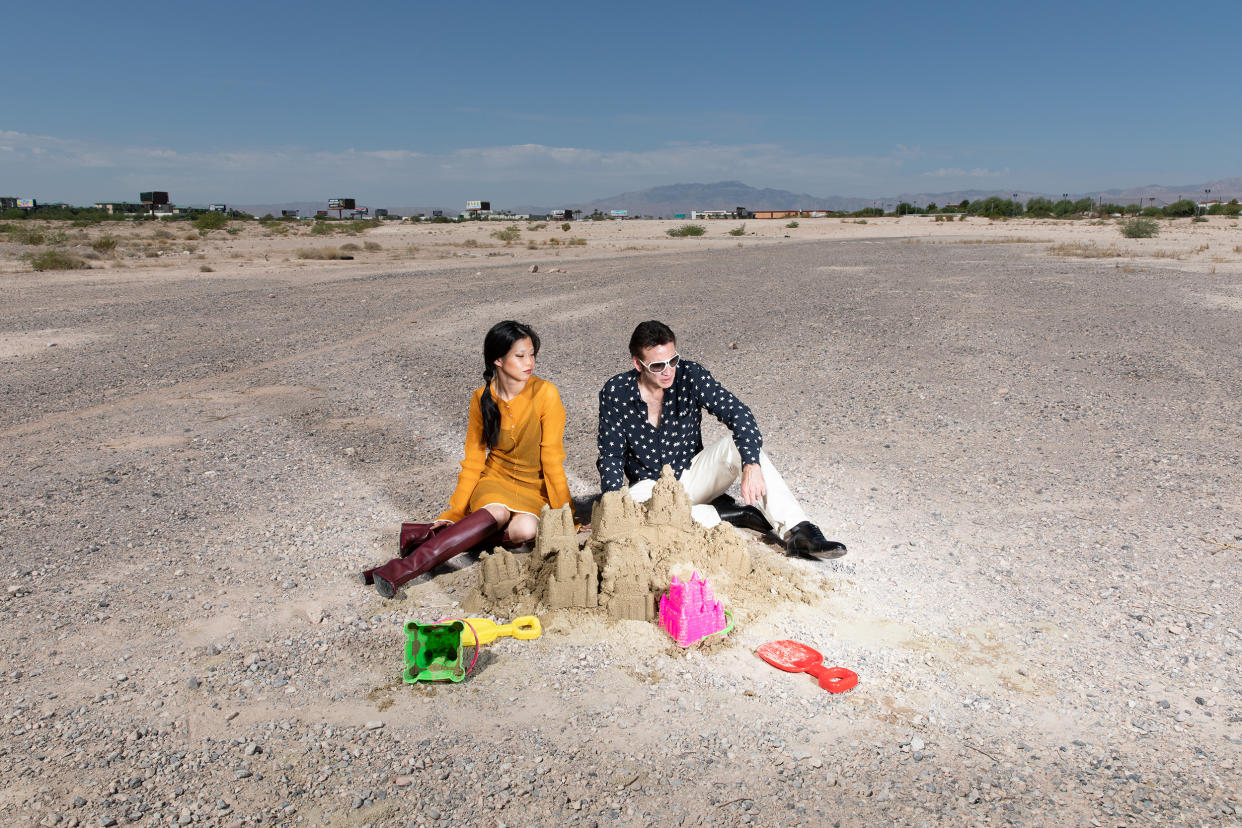 Cage and Shabata soaked up the heat of the Mojave Desert for a portion of their Flaunt photo shoot. (Noah Dillon / Flaunt Magazine)