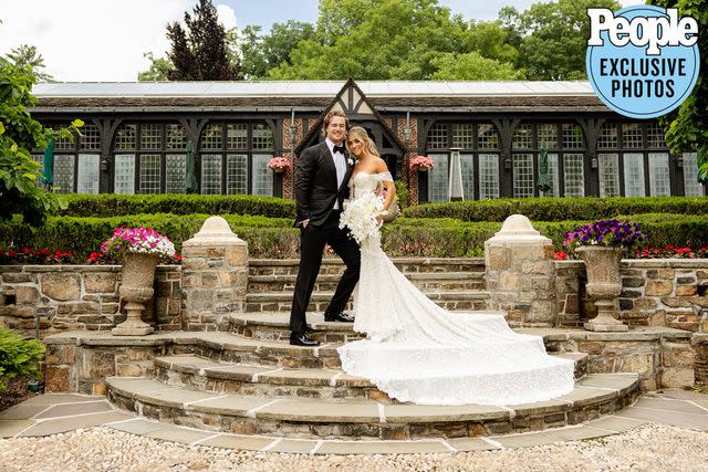 <p>John Bacolo - Gabelli Studio </p> Steelers QB Kenny Pickett and Amy Paternoster at their wedding in New Jersey on June 24, 2023