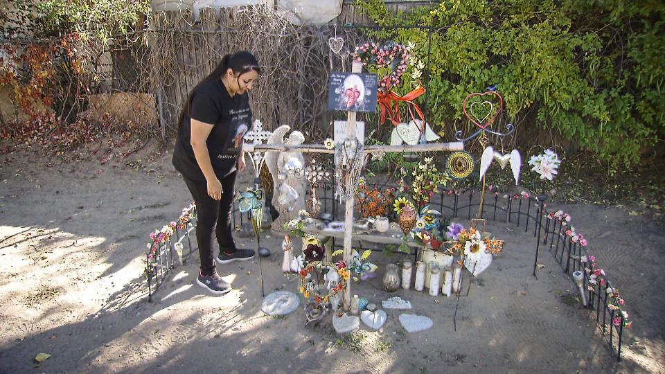 A roadside memorial in Albuquerque constructed by Elisha Lucero's family. (NBC News)