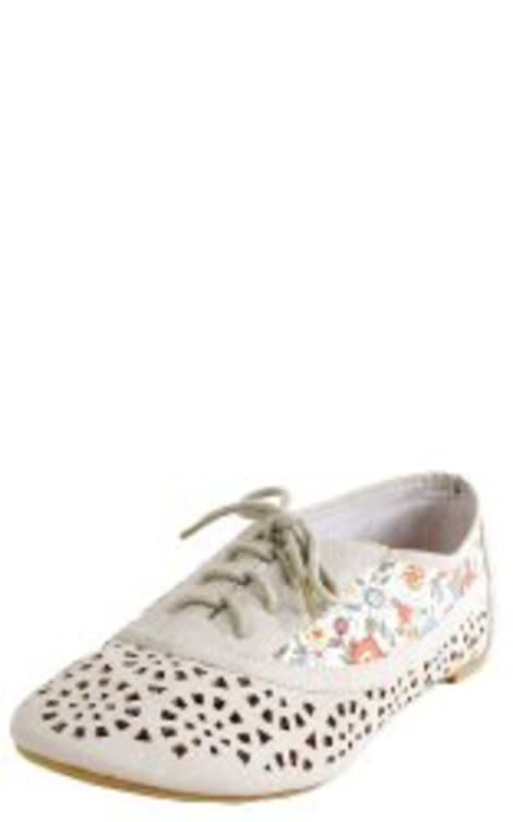 Lace-up Floral, Perforated Oxfords, $21.60