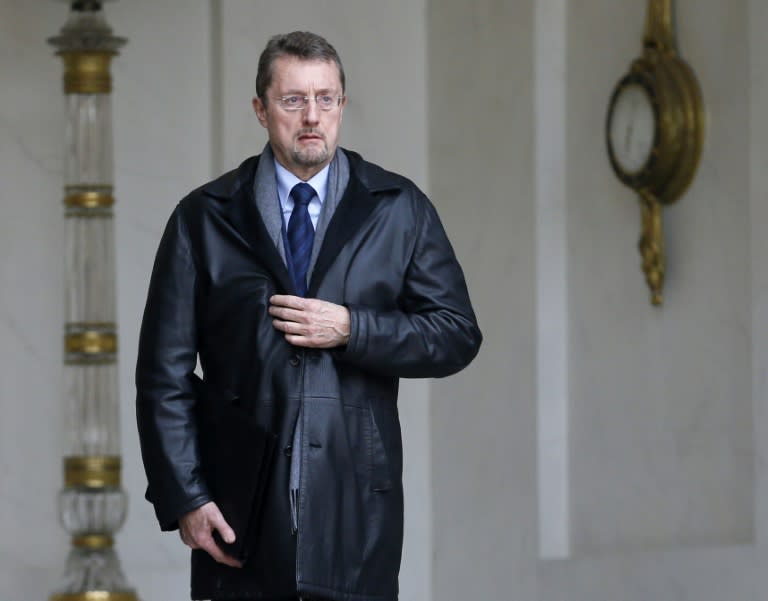 Le directeur général des services secrets de la DGSE, Bernard Bajolet, quitte l'Elysée à Paris après une réunion interministérielle, à Paris le 7 janvier 2015 (PATRICK KOVARIK)