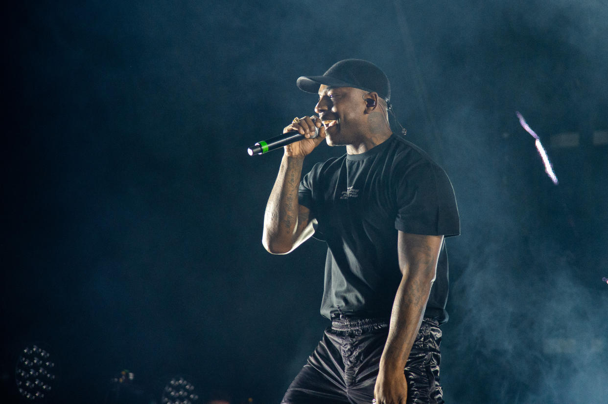 LONDON, ENGLAND - NOVEMBER 29:  Skepta performs at Olympia London on November 29, 2019 in London, England.  (Photo by Joseph Okpako/WireImage)