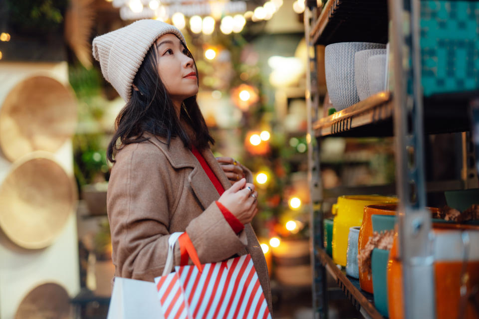 A woman shopping in a store