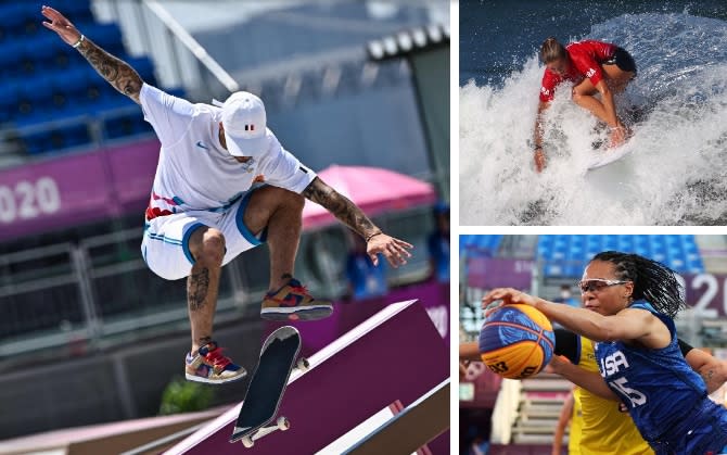 Tokyo Olympics 2020: Balletic skateboarders and spectacular surfers look here to stay - as 3x3 basketball makes big noise in empty venue