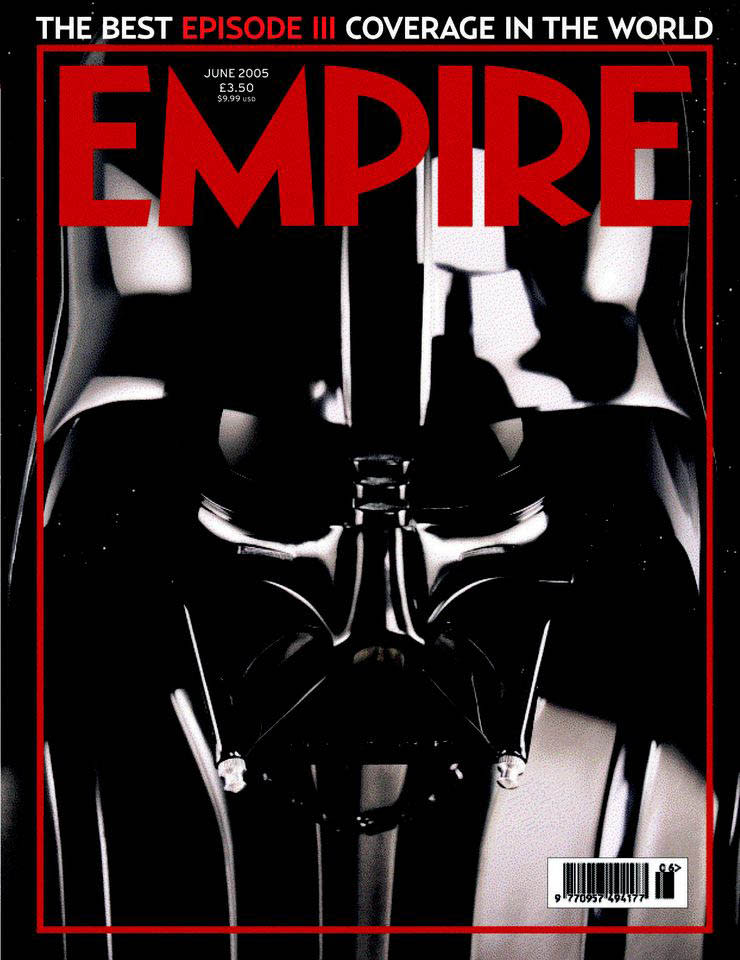 Empire: 'Breathing Vader', 2005. The close-up of one of the most notorious film villains in cinema history is an arresting cover on its own. But readers who purchased the Star Wars special were treated to an extra surprise when they opened the cover - the sound of Darth Vader's rattling breath (PPA)