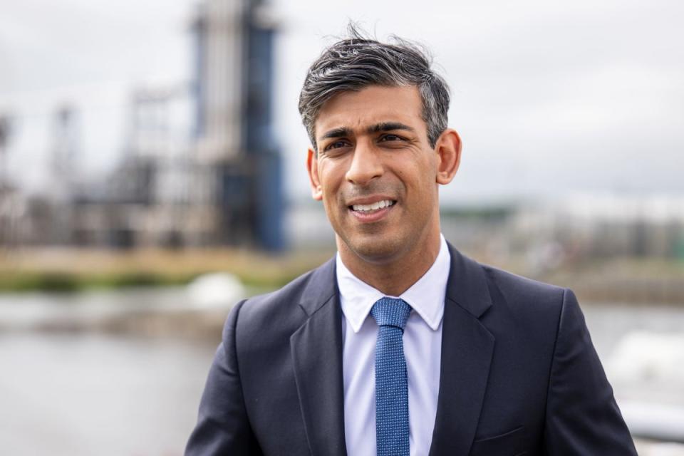 Rishi Sunak said he wanted to ‘max out the opportunities that we have in the North Sea’ for oil and gas development (PA)