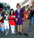 <p>Cosplayers dressed an Oompa Loompa, Veruca Salt, Willy Wonka, and Augustus Gloop at Comic-Con International on July 20, 2018, in San Diego. (Photo: \Phillip Faraone/Getty Images) </p>