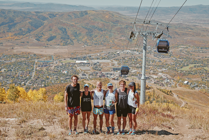 <span class="article__caption">The Get FKT challengers: Jeff Garmire, Kate Olson, Anthony Kunkel, Sara Aranda, Morgan Elliott and Mercedes Siegle-Gaither at the top of the route.</span>