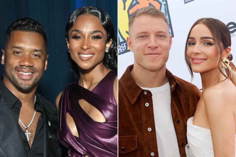 <p>Stefanie Keenan/VF22/WireImage, Stefanie Keenan/Getty</p> Russell Wilson and Ciara, Christian McCaffrey and Olivia Culpo