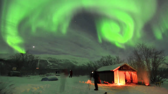 This view of the aurora borealis over Sweden was captured by astrophotographer Chad Blakley.