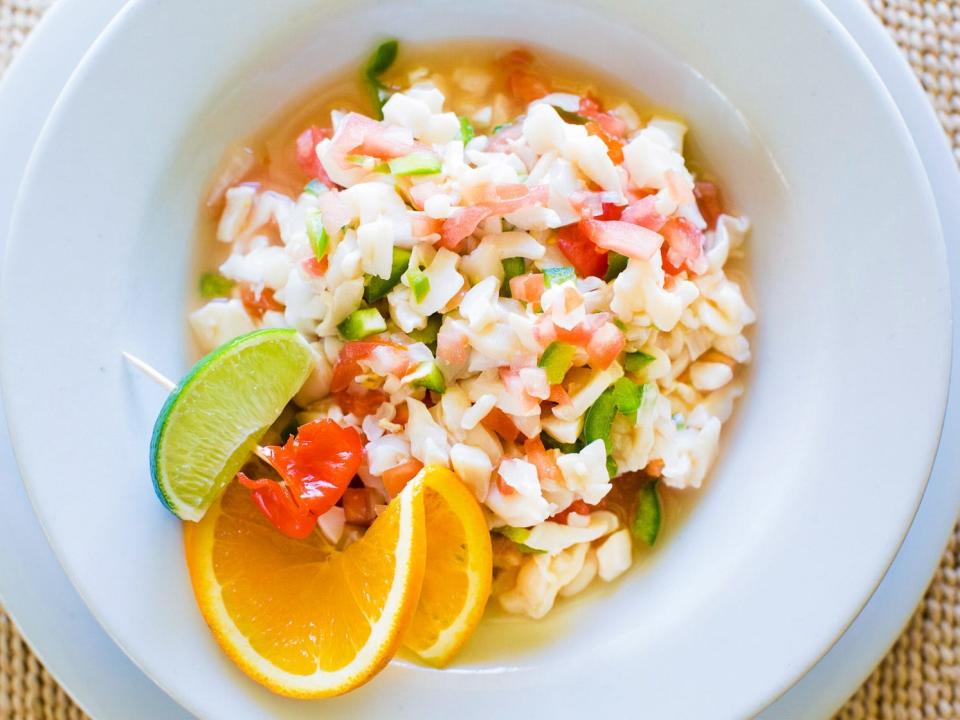 A Bahamian conch salad.