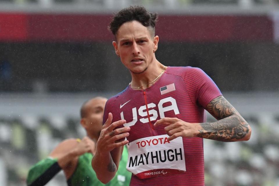 Nick Mayhugh set a new world record in the men’s T37 200m.
