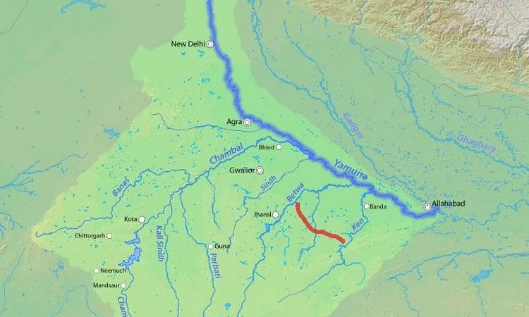 Ken-Betwa river link shown on a map.