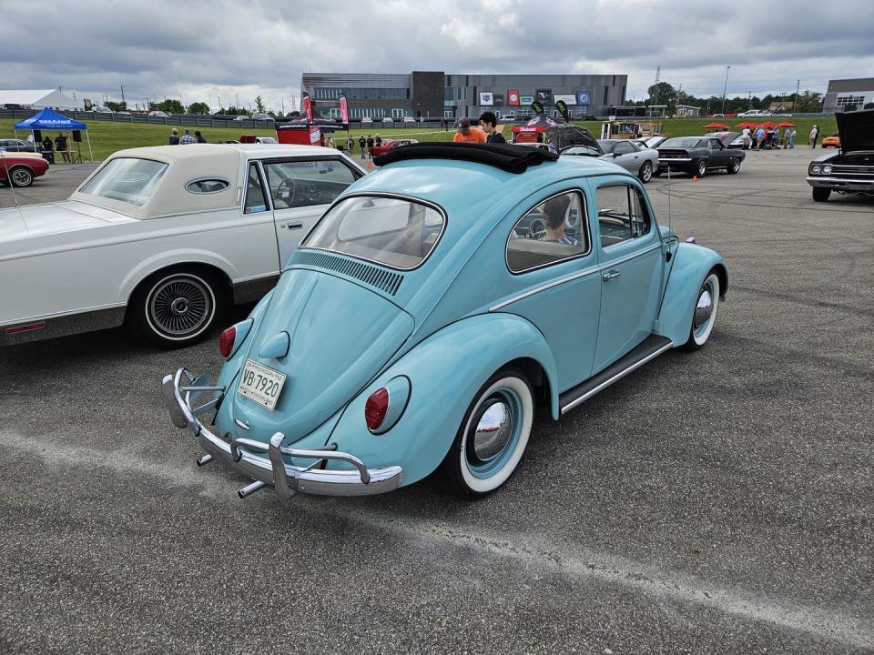 1962 vw beetle at m1 concourse vintage cars and coffee 2024