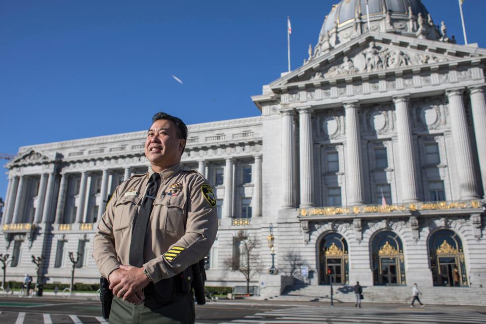 Newly sworn in San Francisco Sheriff Paul Miyamoto, the first Asian-American sheriff in the history of California, poses for a portrait on Feb. 6, 2020.