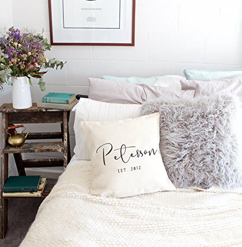 13) The Cotton & Canvas Co. Personalized Throw Pillow