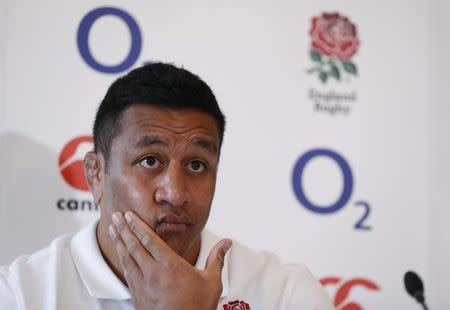 Britain Rugby Union - England Press Conference - Pennyhill Park - 16/3/17 England's Mako Vunipola during the press conference Action Images via Reuters / John Sibley