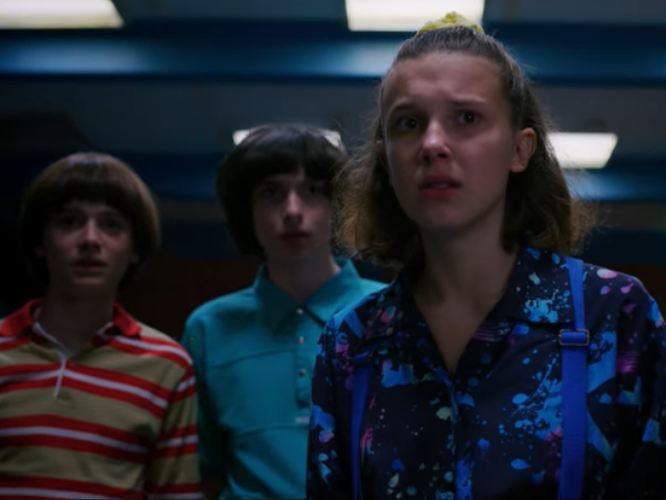 Eleven (centre) and the gang in Stranger Things season 3: Netflix