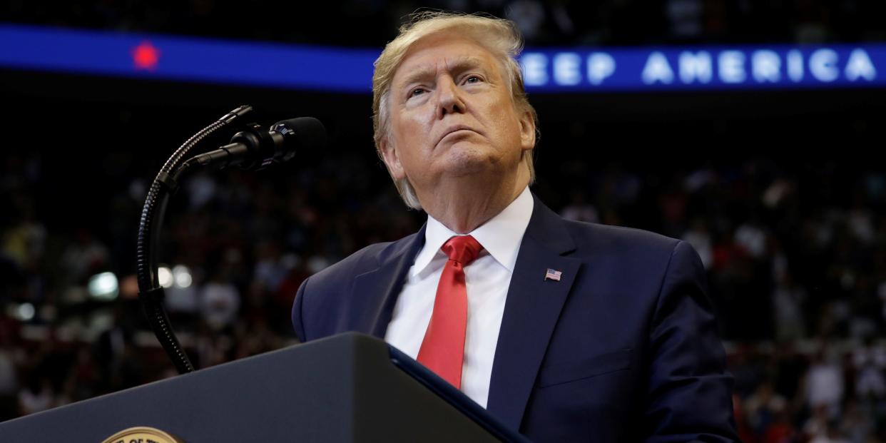 FILE PHOTO: U.S. President Donald Trump holds a campaign rally in Sunrise, Florida, U.S., November 26, 2019. REUTERS/Yuri Gripas