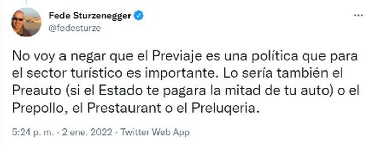 Federico Sturzenegger explicó por qué está en contra del Previaje