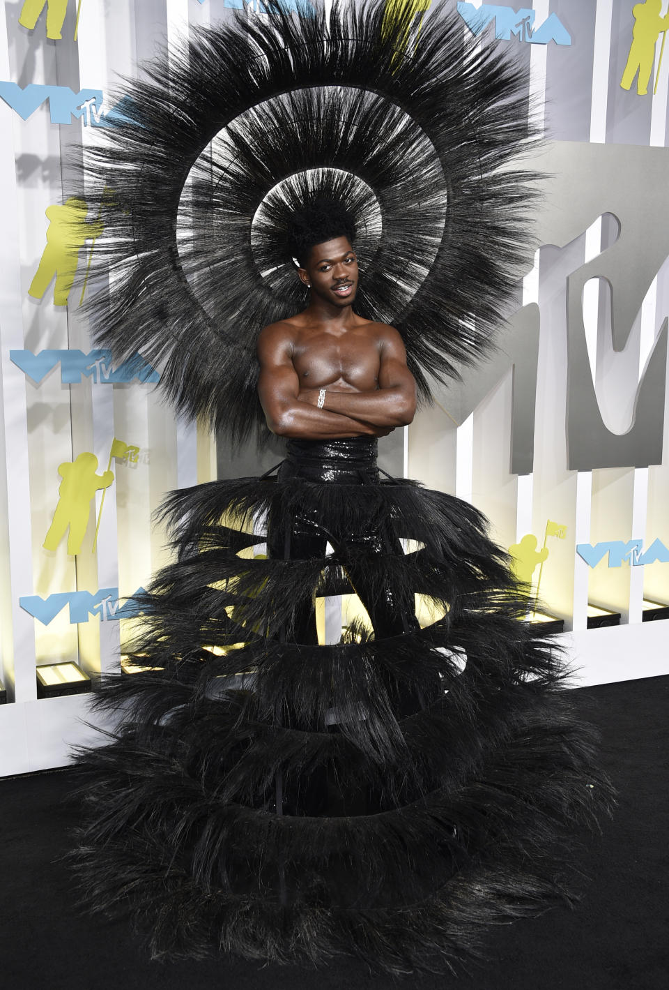 Lil Nas X arrives at the MTV Video Music Awards at the Prudential Center on Sunday, Aug. 28, 2022, in Newark, N.J. (Photo by Evan Agostini/Invision/AP)