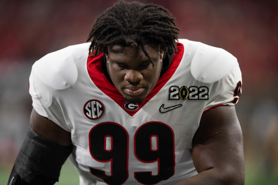 Georgia DT Jordan Davis was a big reason why the Bulldogs won a national championship. (Photo by Zach Bolinger/Icon Sportswire via Getty Images)