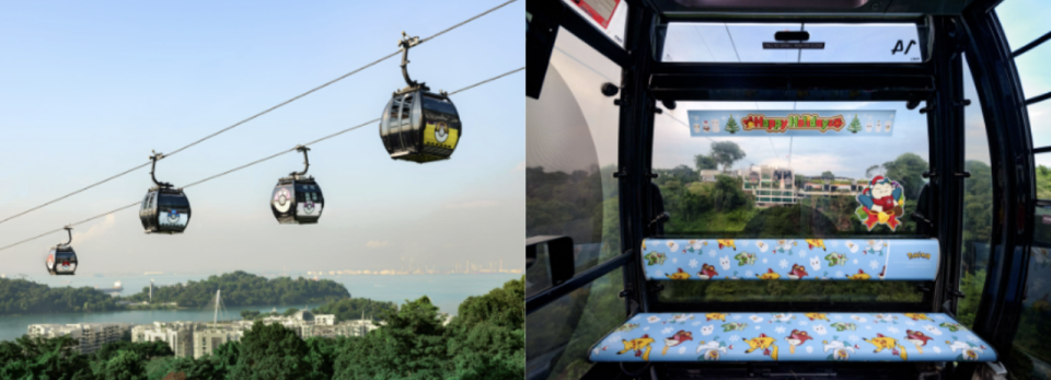 Pokemon cabin lights up the sky with festive Pokemon characters. PHOTO: Mount Faber