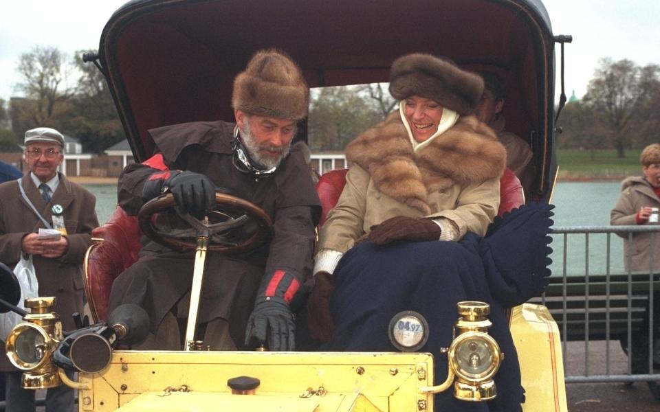 Prince Michael of Kent was involved in a number of charity causes. Here, he is pictured starting the RAC Centenary Veteran Car Run in Hyde Park in 1996 - Eddie Mulholland