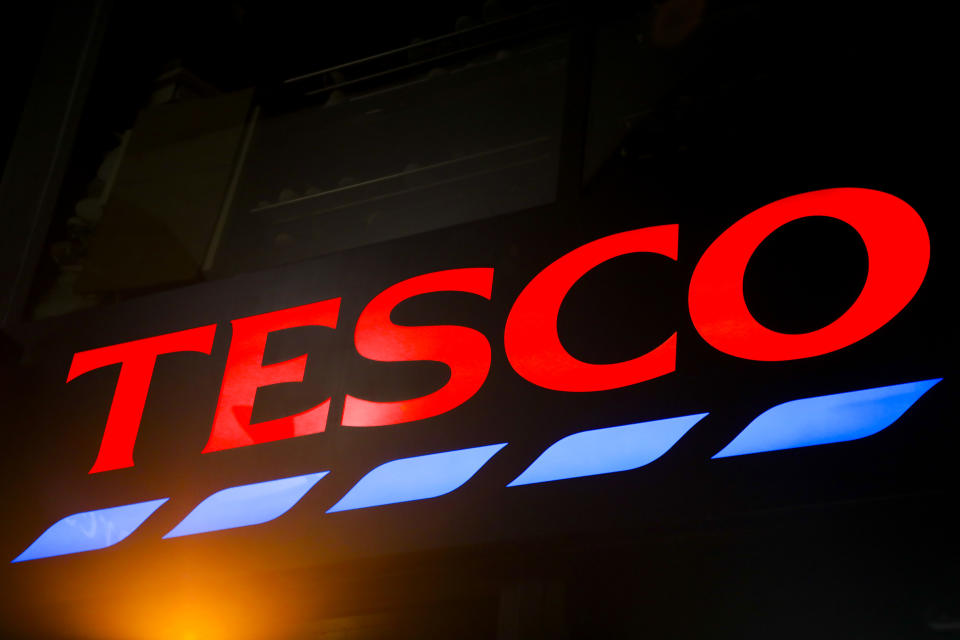 Logo of Tesco is pictured in the street of London, United Kingdom, on 11 December, 2019.   (Photo by Beata Zawrzel/NurPhoto via Getty Images)