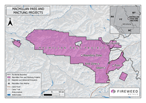 Map 1: Macmillan Pass Project and Mactung Project Locations.