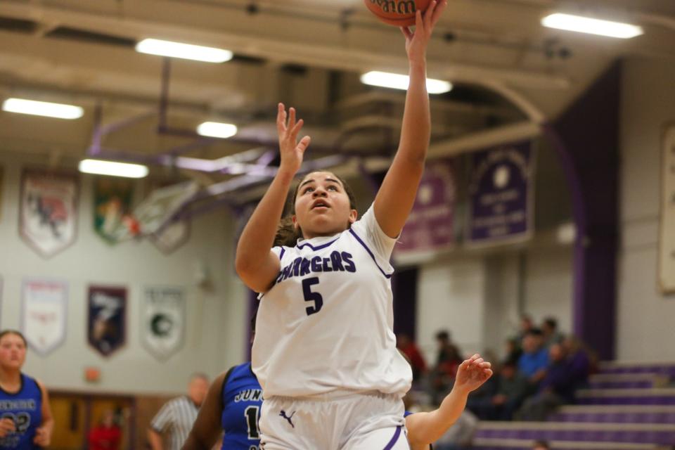 Topeka West's Imani McGlory scored 29 points in the Chargers win over Leavenworth on Friday, Jan. 19.