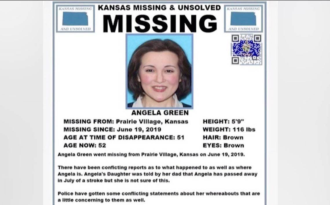 Angela Green, 52, of Prairie Village was reported missing by her daughter, Ellie Green eight months after Green said she last saw her mother in person. 
