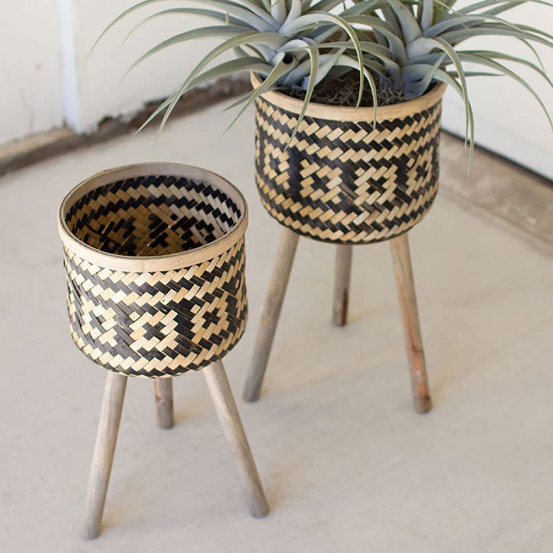 13) Bamboo Planter Stand Set