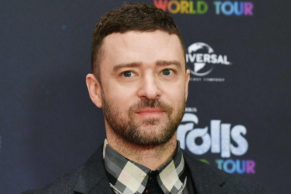 <p>Jens Kalaene/picture alliance via Getty </p> Justin Timberlake in February 2020