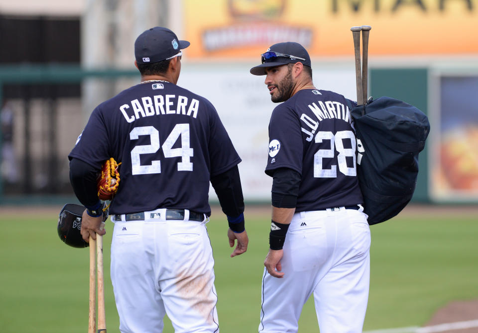 J.D. Martinez在效力底特律老虎時期也從Miguel Cabrera身上獲得不少。（Photo by Mark Cunningham/MLB Photos via Getty Images）