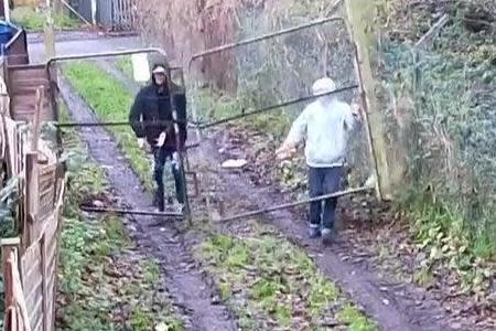 The hooded suspects were caught on CCTV