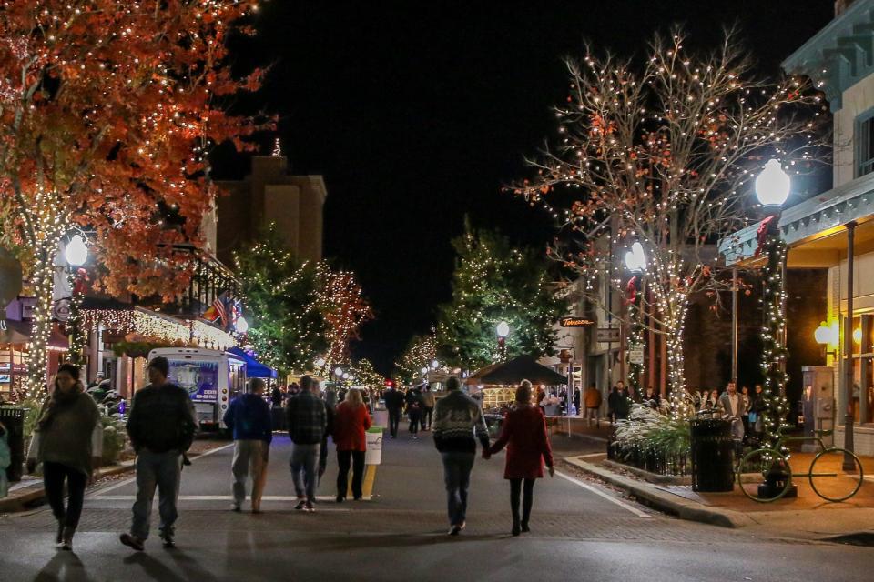 People bundled up as they checked out the sights and sounds of Gallery Night on Friday, December 21, 2018, which also was the first official night of winter.