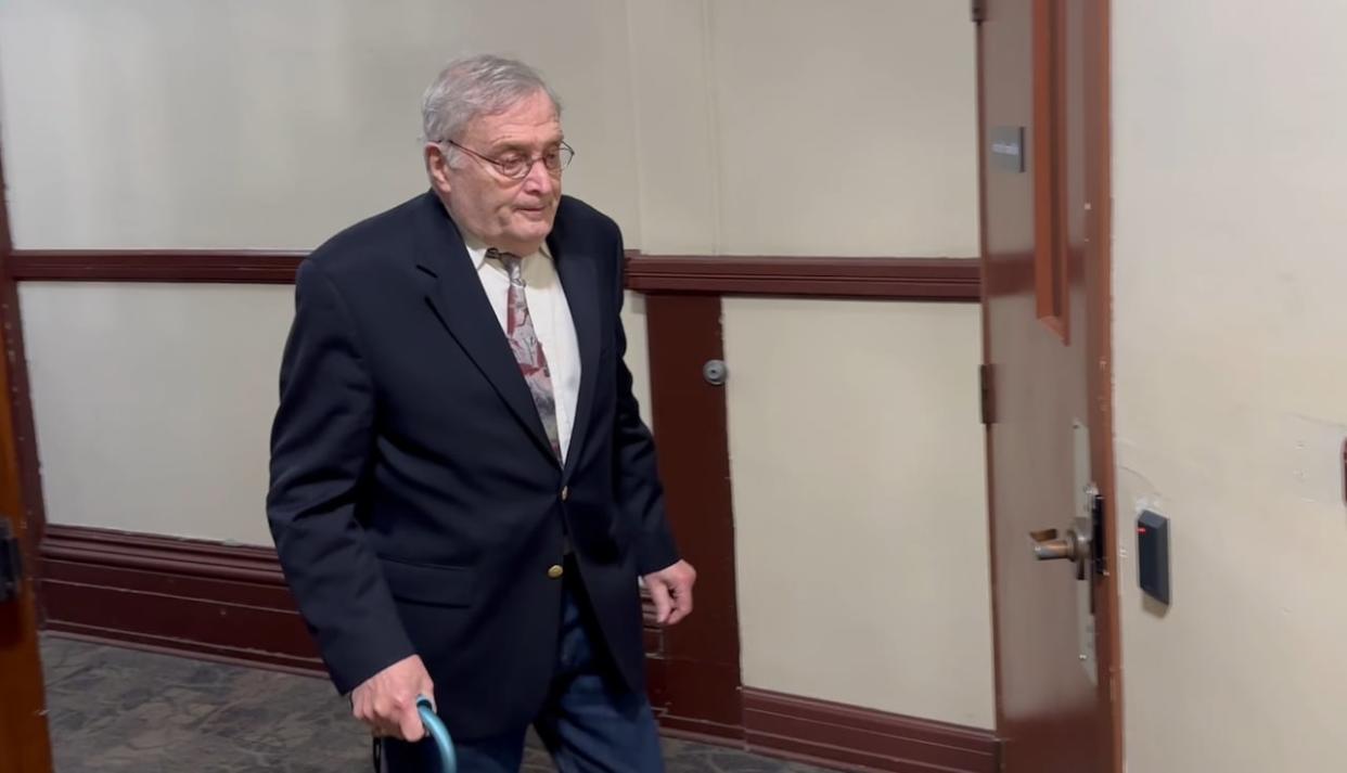 Halifax dentist Errol Gaum is shown at Halifax provincial court on Friday. (Richard Cuthbertson/CBC - image credit)