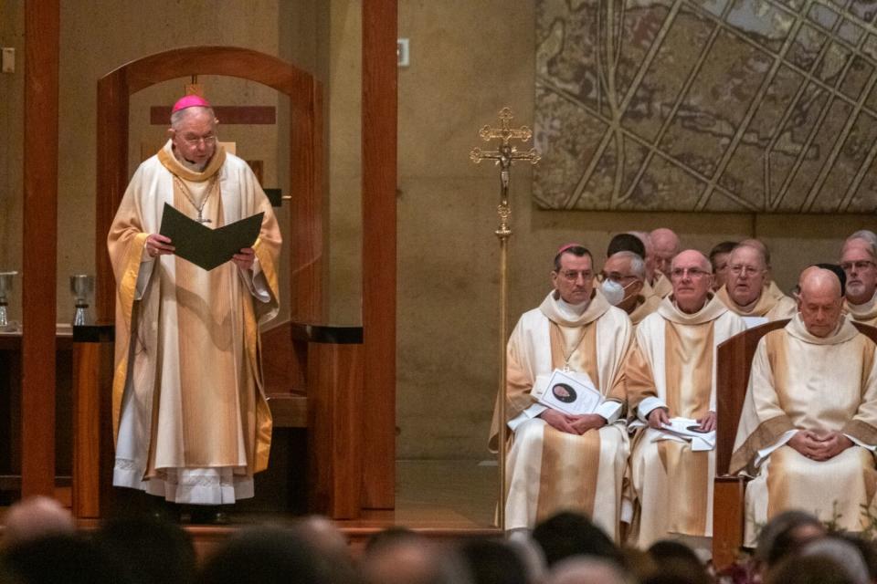 Archbishop Jose H. Gomez during the vigil Mass