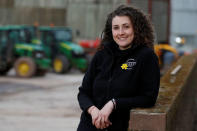 Eastern European worker Elina Kostadinova poses for a photograph at Cobrey Farm in Ross-on-Wye, Britain, March 11, 2019. Picture taken March 11, 2019. REUTERS/Peter Nicholls