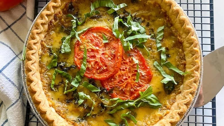 tomato pie in tin