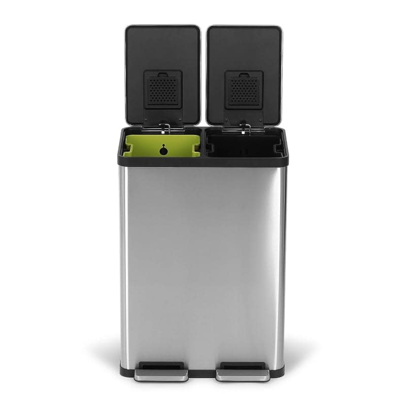 Simpli-Magic Dual Compartment Trash Can with Separate Foot Pedals