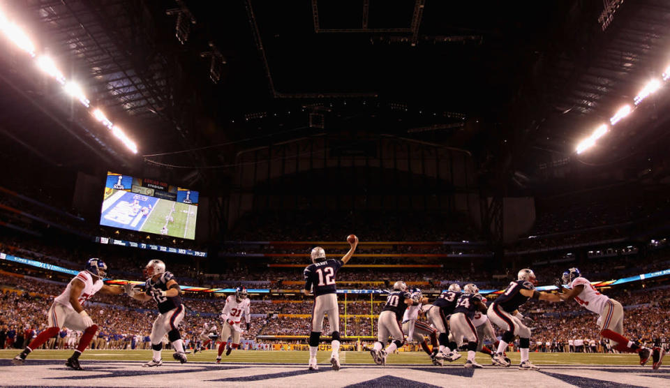 Lancé du quaterback des New England Patriots, Tom Brady, en début de match.