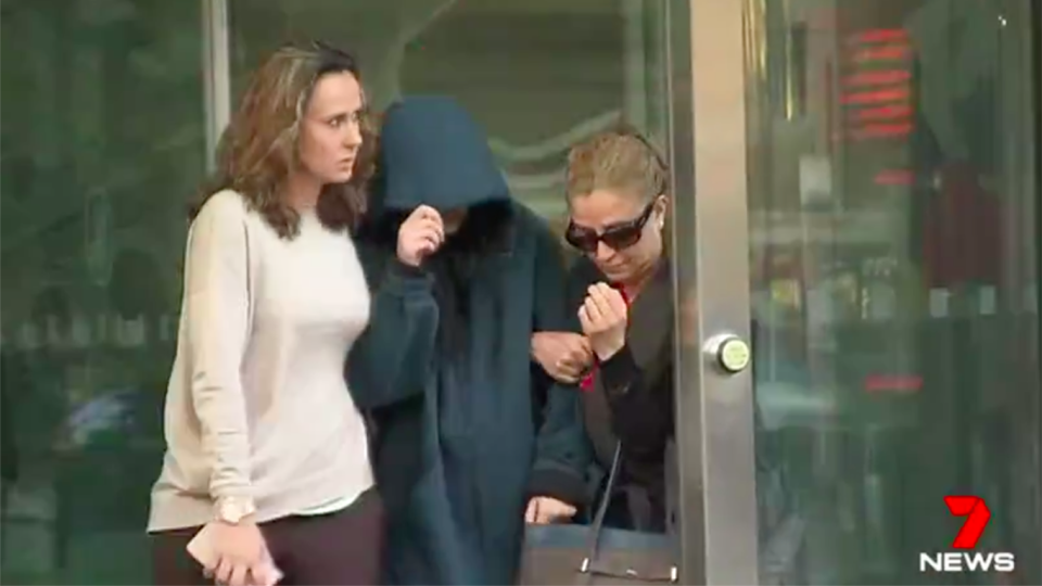 Yasmin Ercan (centre) allegedly carjacked her former friend after an apparent online spat. Source: 7 News