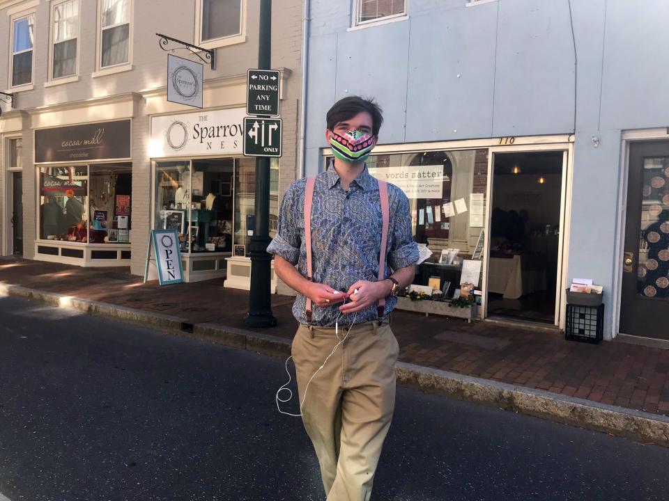 Nate Gilman of Staunton celebrating when Joe Biden wins the 2020 election for U.S. President.