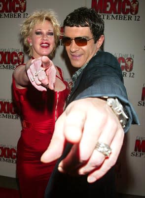 Melanie Griffith and Antonio Banderas at the New York premiere of Columbia's Once Upon a Time in Mexico