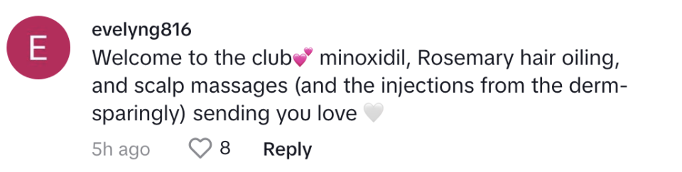 welcome to the club, minoxidil, rosemary hair oiling, and scalp massages (and the injections from the derm sparingly) sending you love