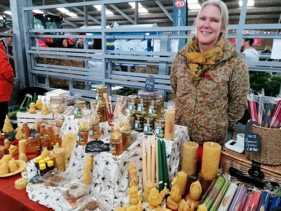 Tamsin Harris of Bee Special had a selection of honey and beeswax items for sale